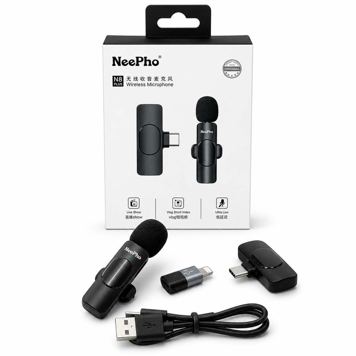 NeePho Wireless Lavalier Microphone – Plug & Play Noise Reduction Mic